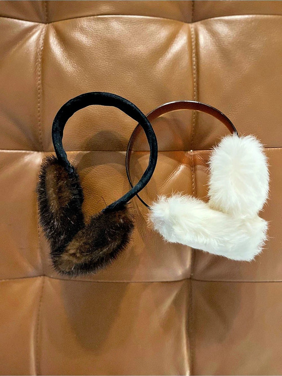 Accessories - Faux-Fur Earmuffs in Brown & White